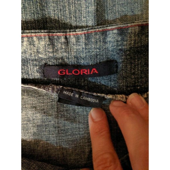Gloria Jean Skirt Size M Medium Denim Blue Modest Womens Asymmetrical - Picture 6 of 6